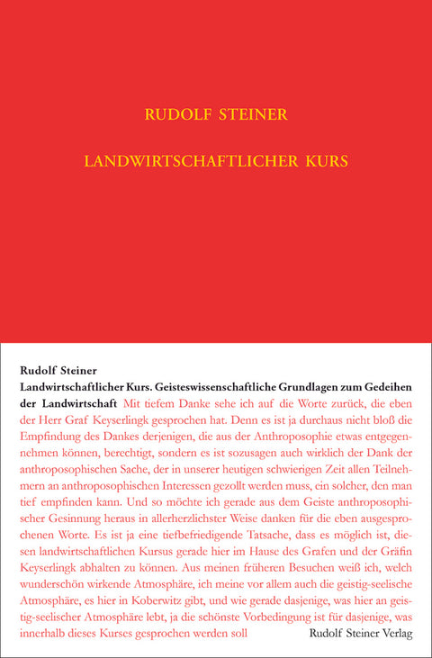Rudolf Steiner - Landwirtschaftlicher Kurs